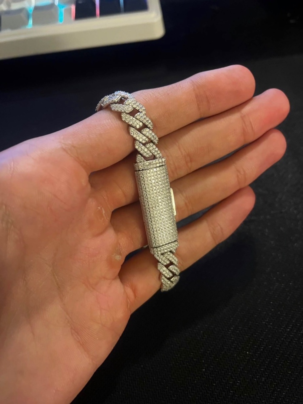 VVS1 Moissanite Cuban Bracelet - Picture 2 of 5